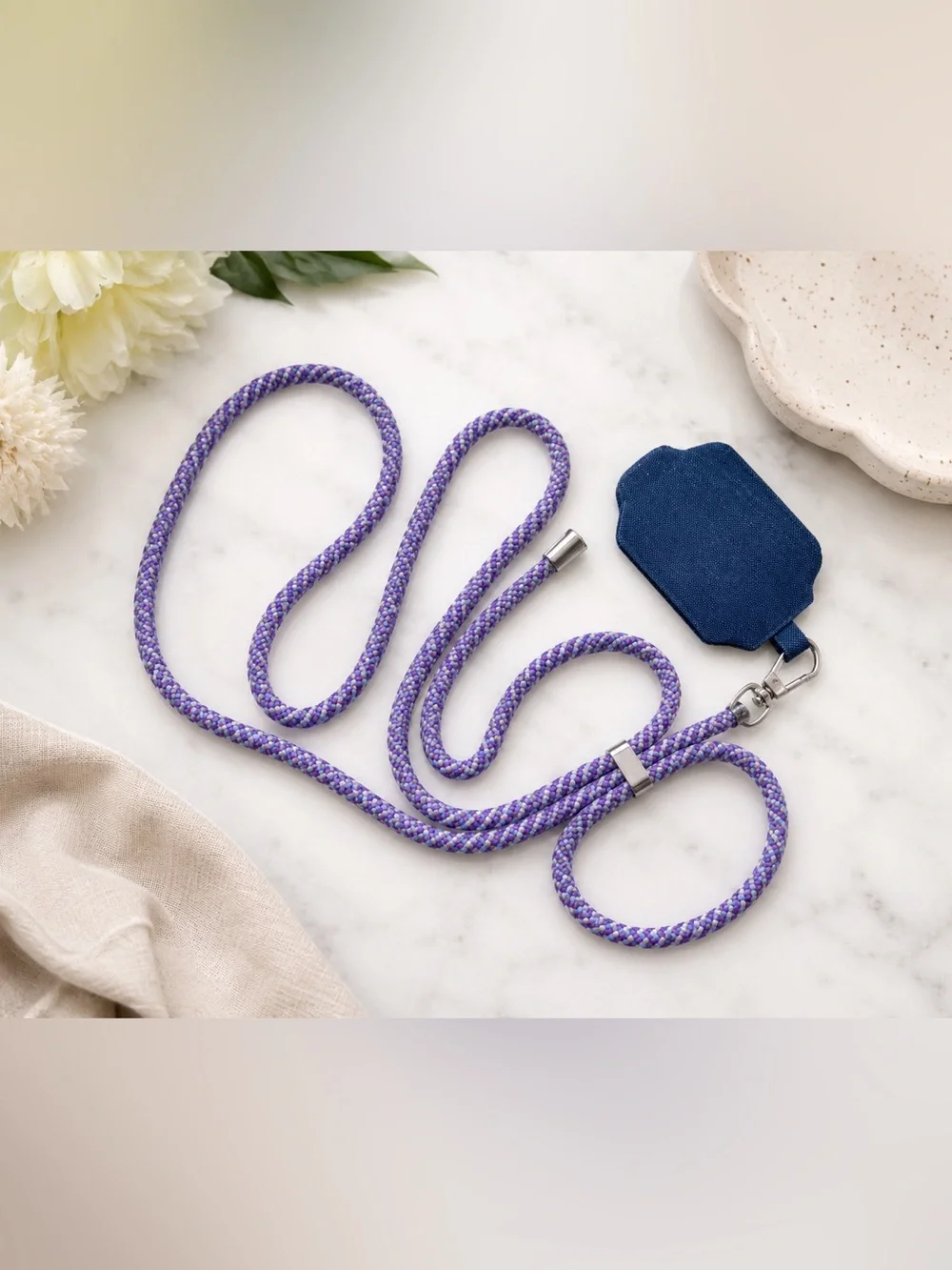 New Adjustable Crossbody Cell Phone Lanyard Strap Purple Universal Holder Cord